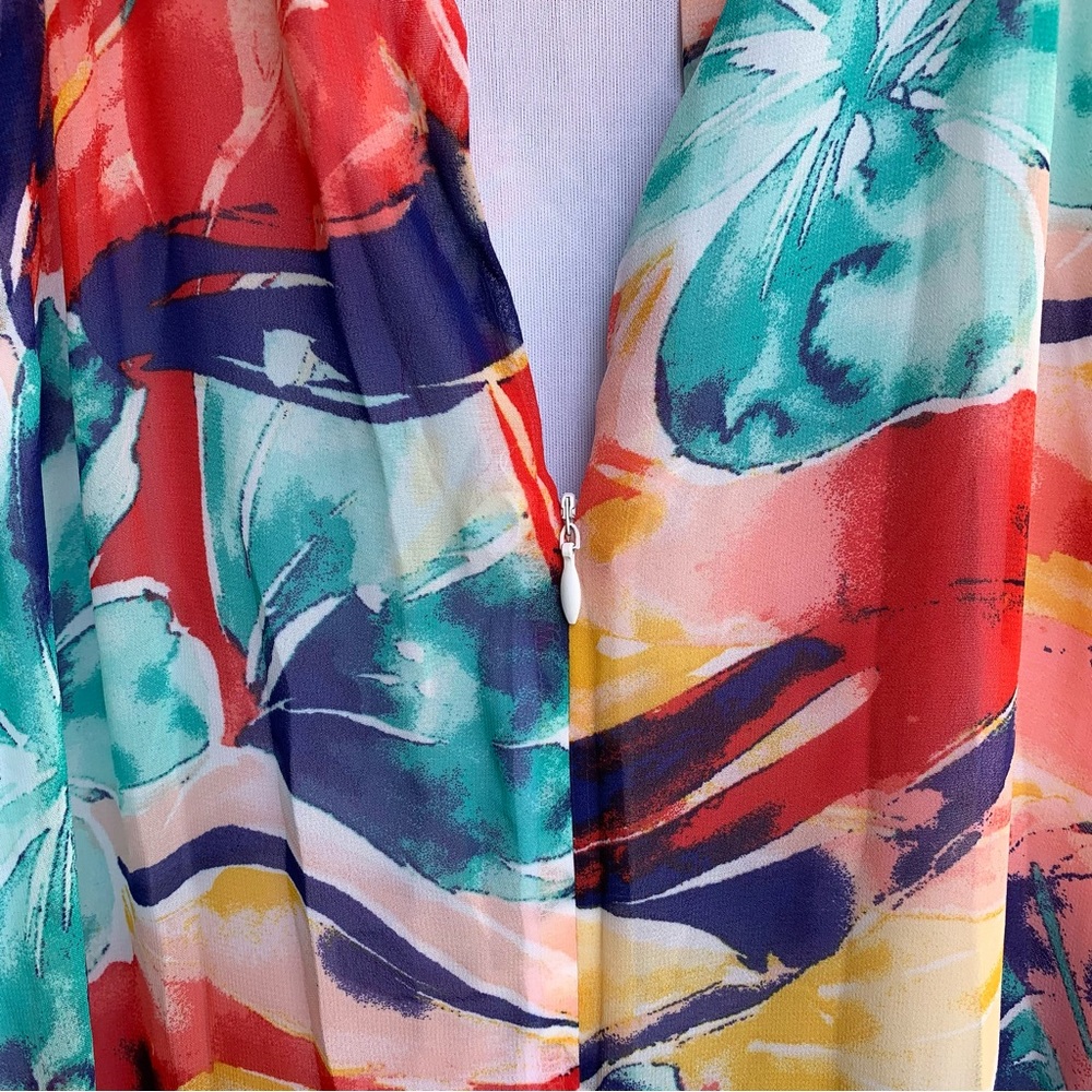 Women's Floral Halter Maxi Dress - Multicolor - Picture 9 of 9